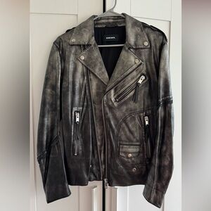 Real leather, Diesel Metallic Silver and Black Jacket, size s, men